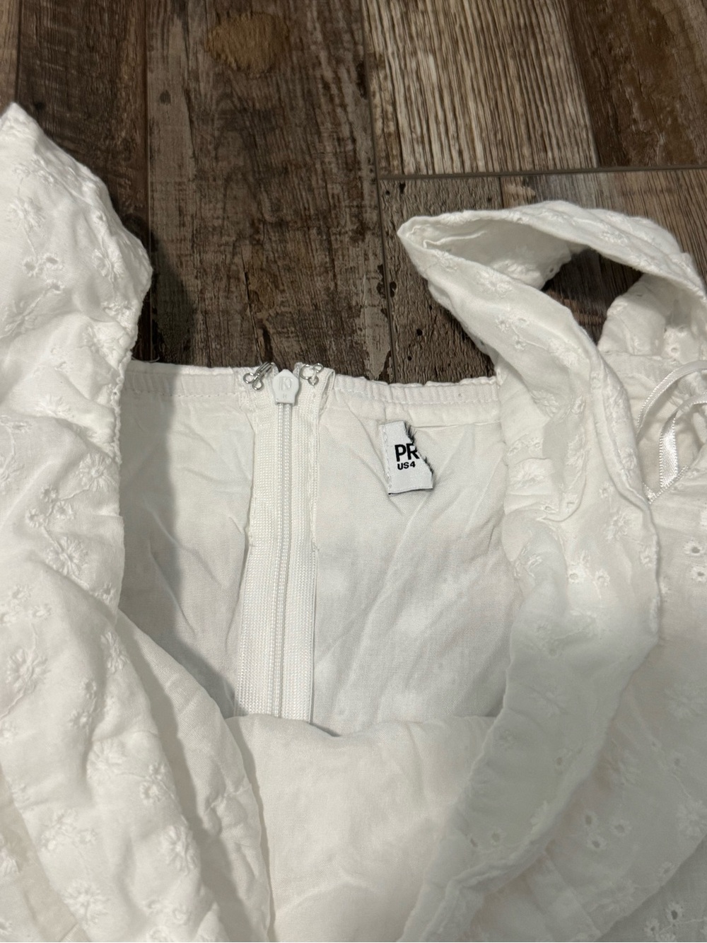 Rosebud Broderie Off The Shoulder Mini Dress White from Princess Polly - Picture 4 of 6